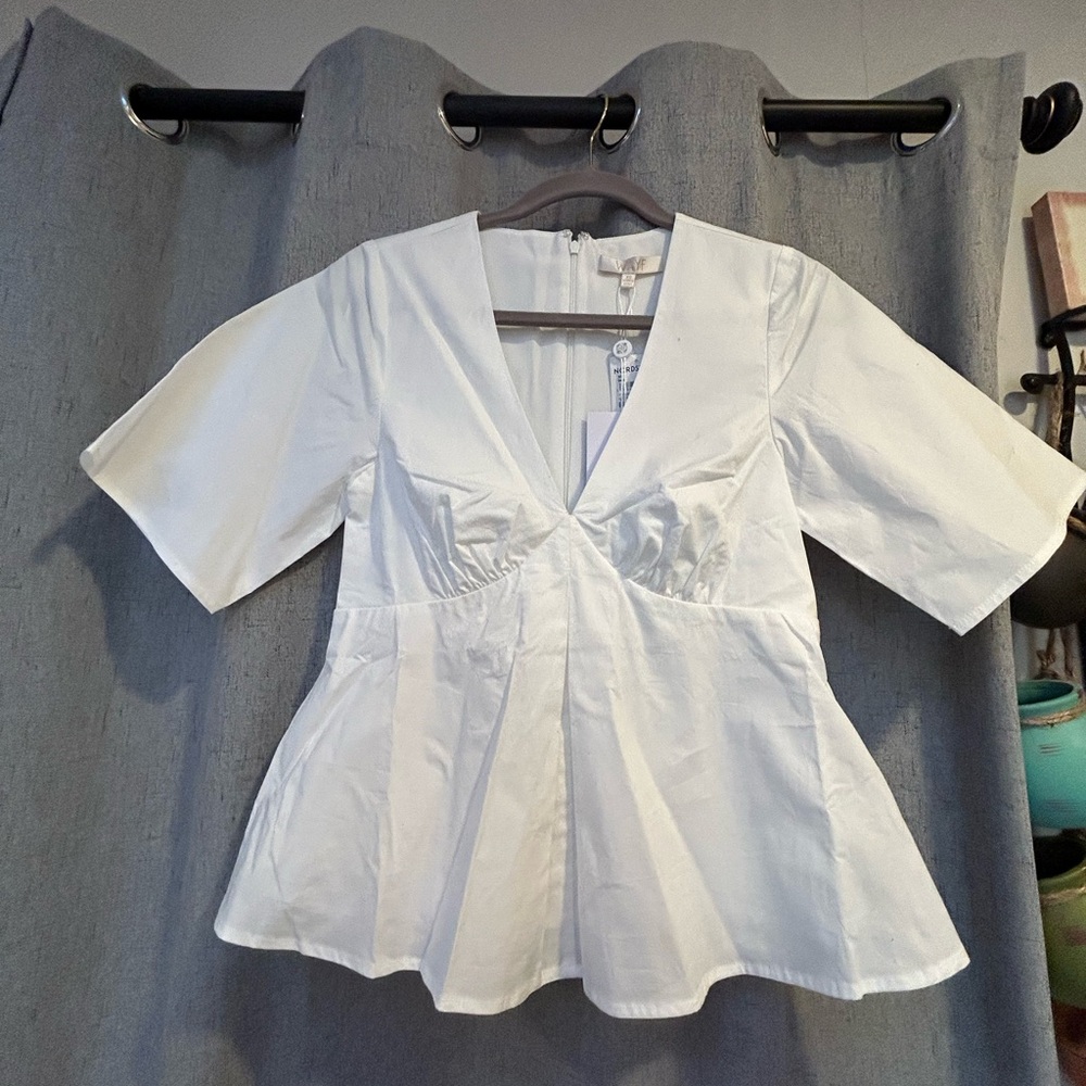 Wayf Ivory Peplum Top